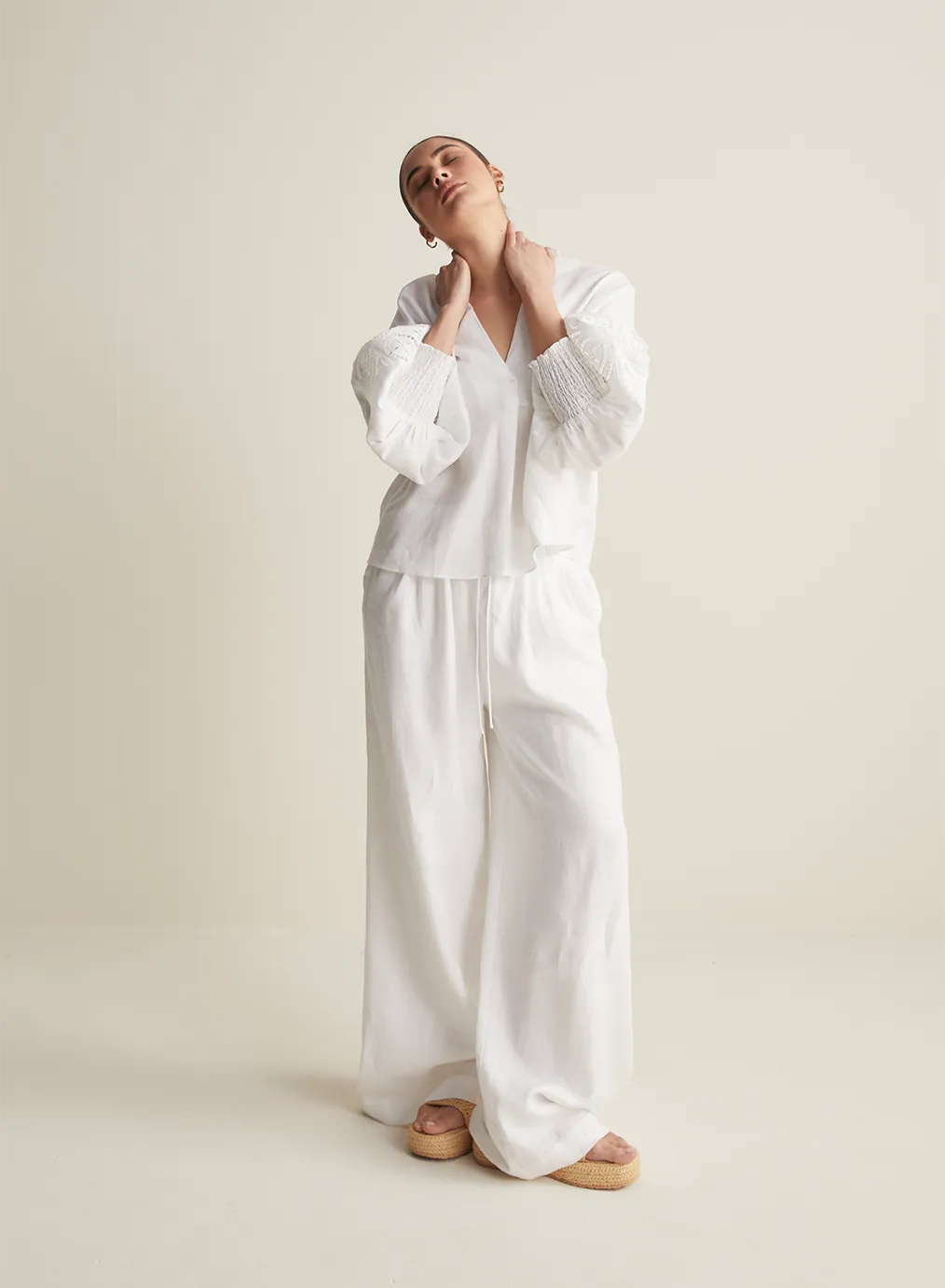 Devon Linen Pant | Optical White | Restock