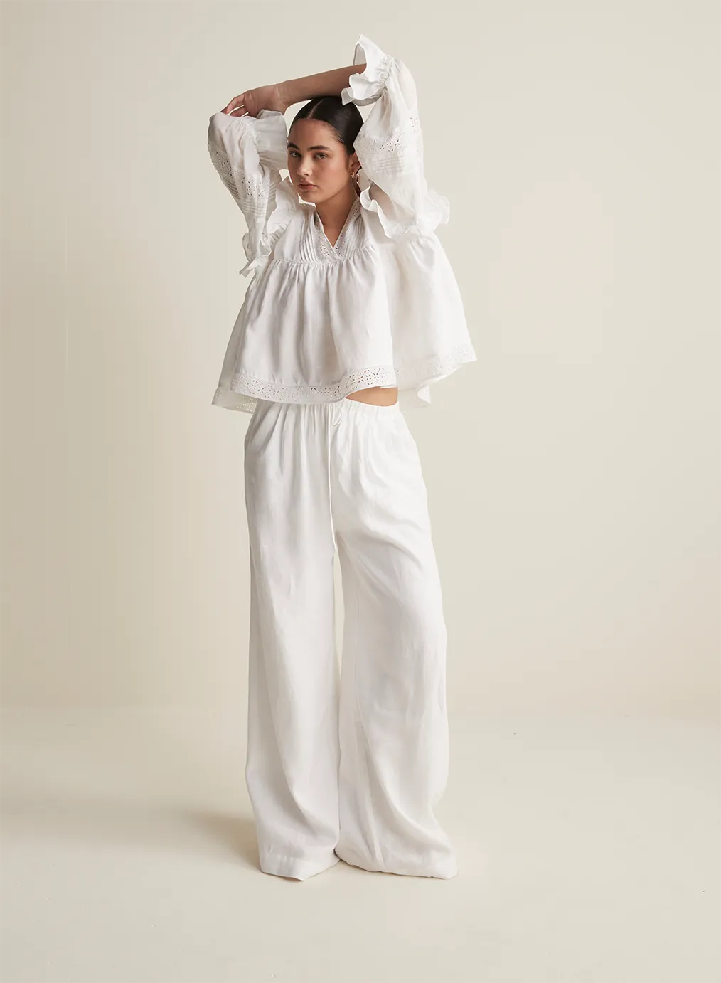 Devon Linen Pant | Optical White | Restock