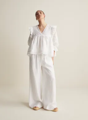 Devon Linen Pant | Optical White | Restock Devon Linen Pant | Optical White | Restock