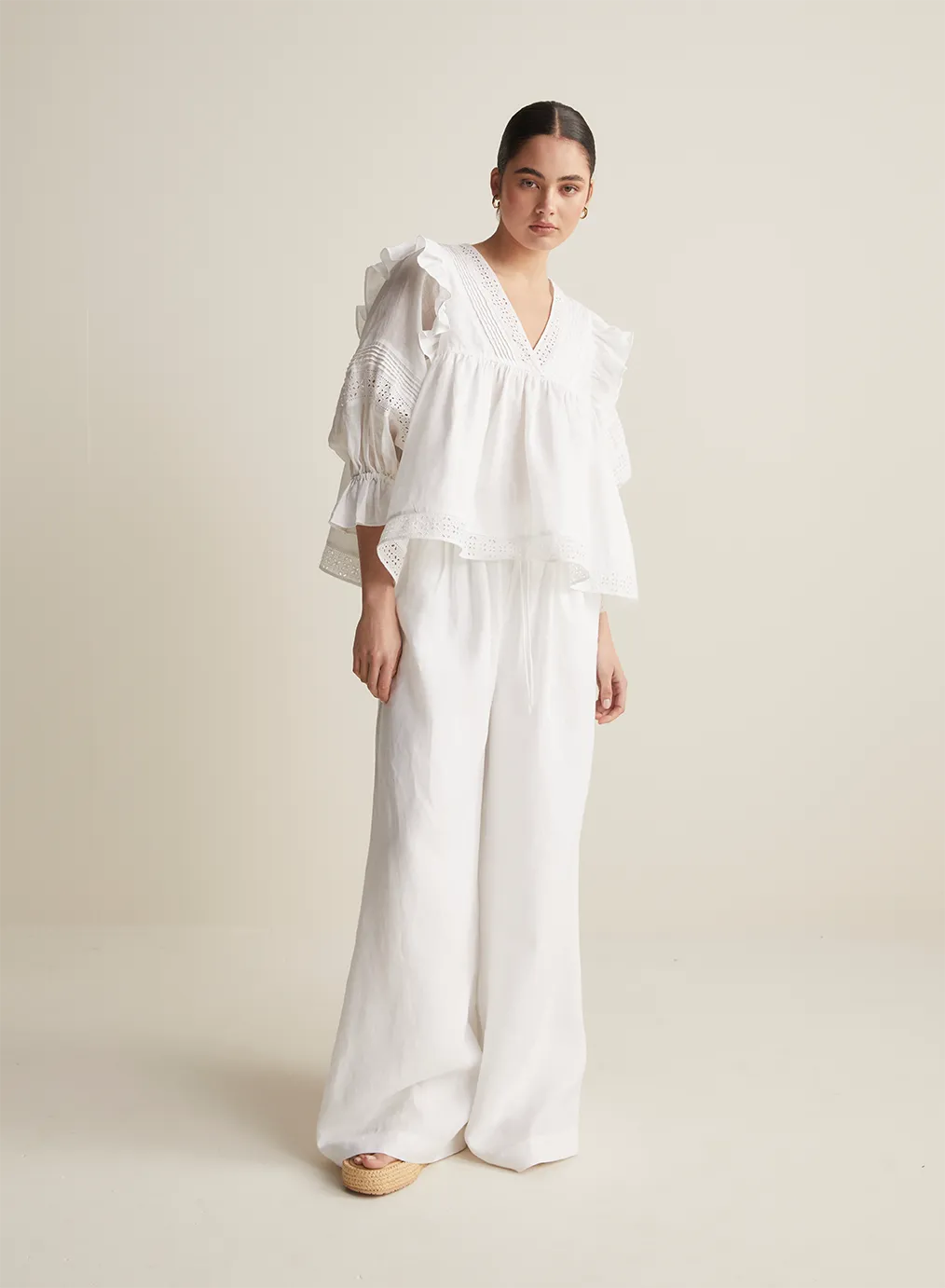 Devon Linen Pant | Optical White | Restock