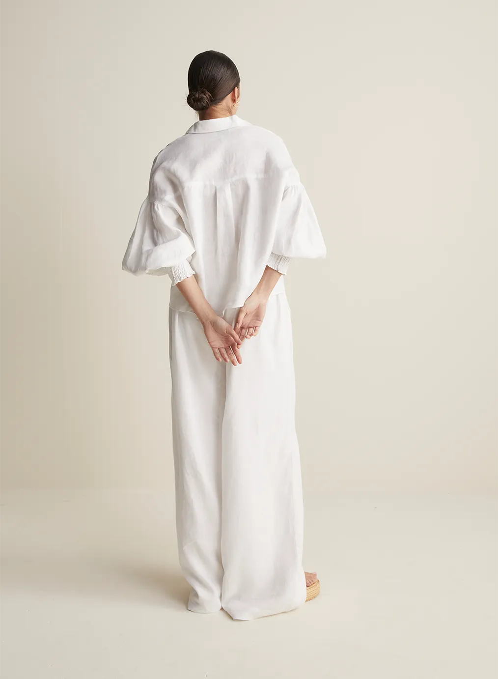Devon Linen Pant | Optical White | Restock