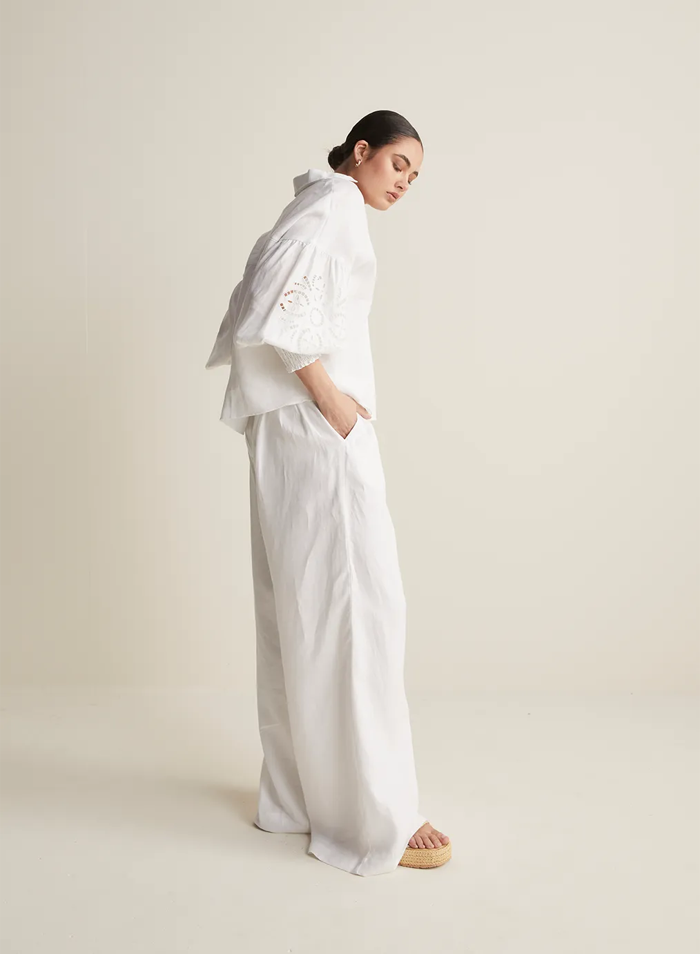 Devon Linen Pant | Optical White | Restock