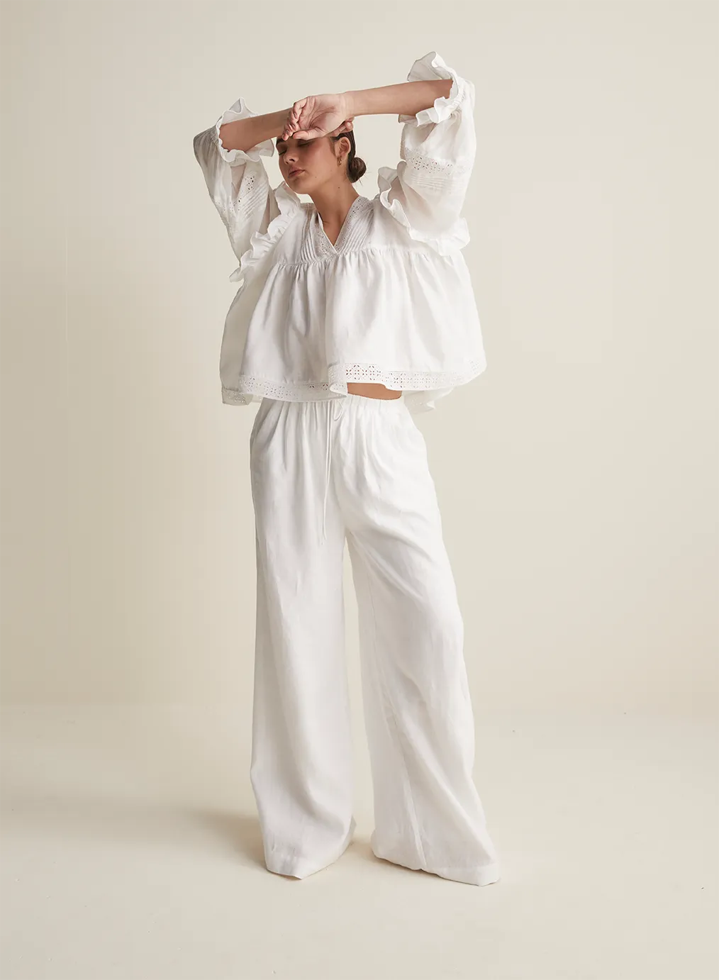 Devon Linen Pant | Optical White | Restock