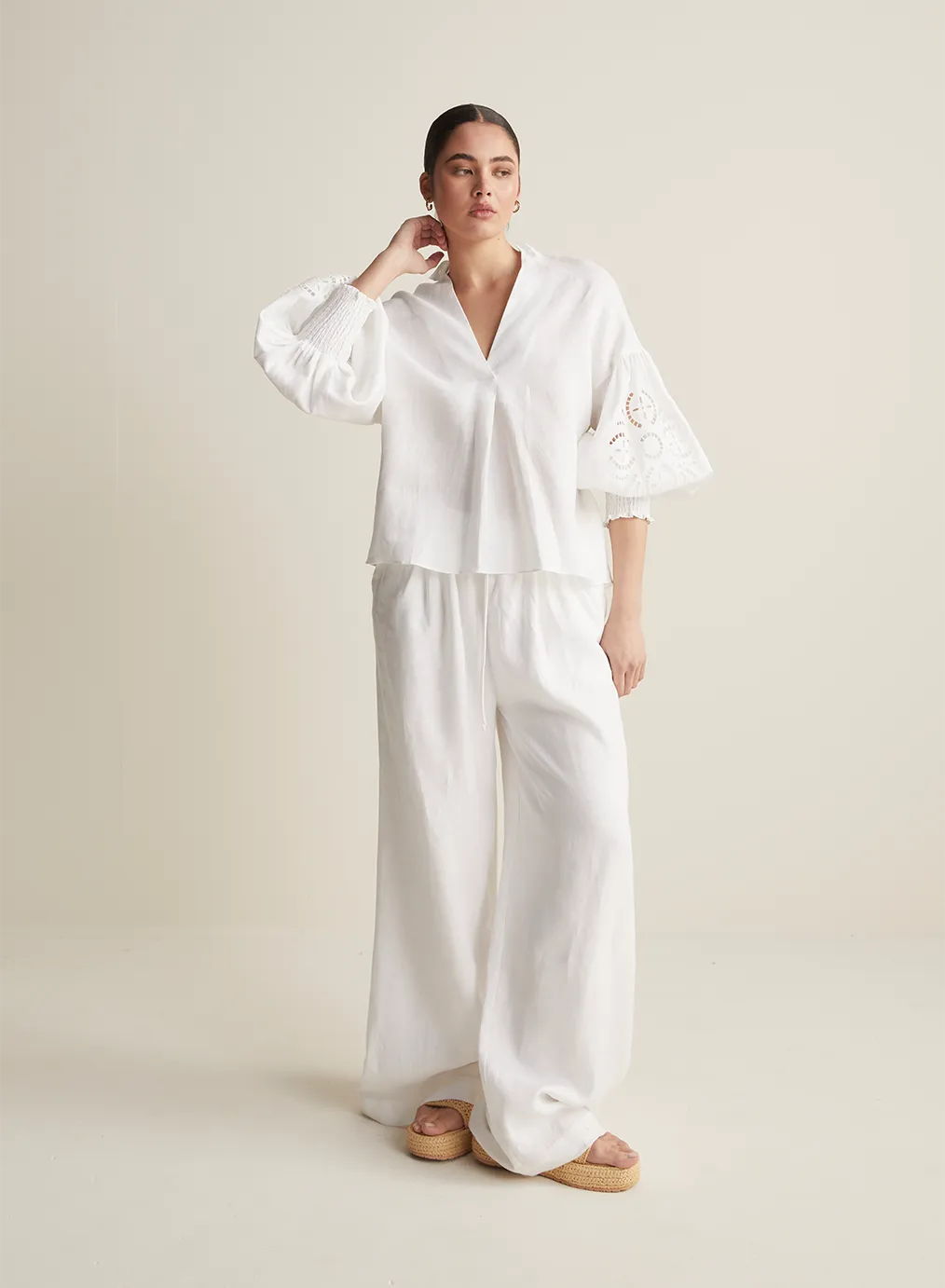Devon Linen Pant | Optical White | Restock