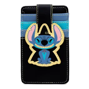 Disney Vegan Leather Wallet, ID Card Holder, Lilo and Stitch Halloween Witch Stitch Black Blues, 3.0" x 5.0" Disney Vegan Leather Wallet, ID Card Holder, Lilo and Stitch Halloween Witch Stitch Black Blues, 3.0" x 5.0"