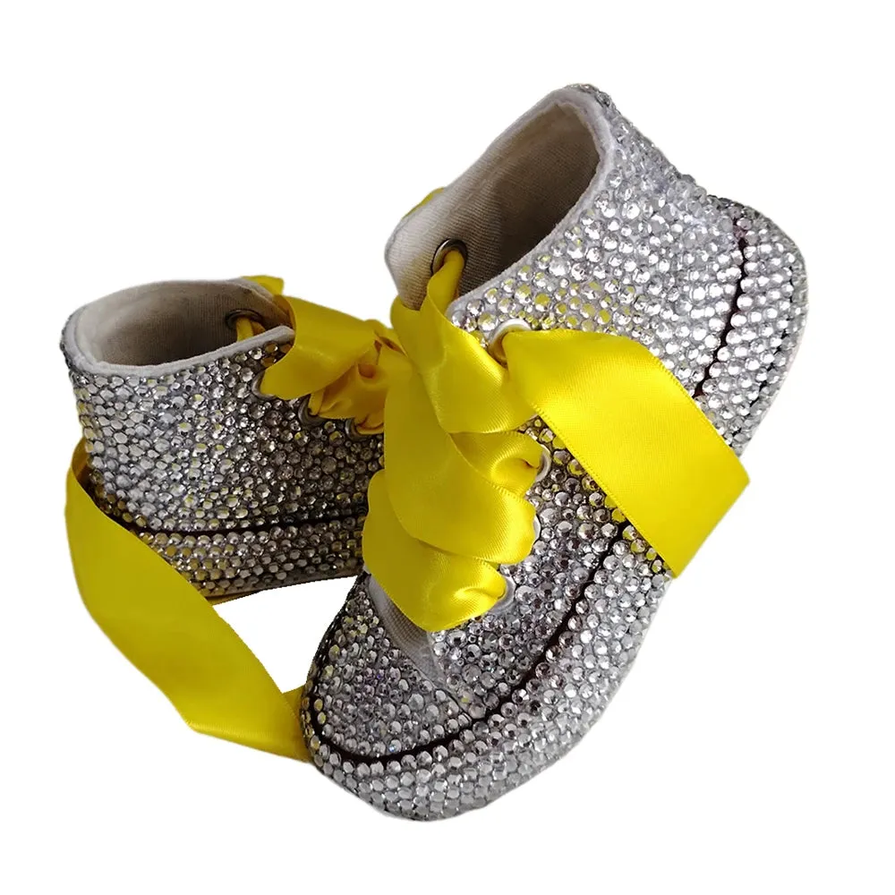 Dollbling  Sparkle Color Change Flipping Sequins High Top Casual Canvas Shoes for Kids Rhinestones Canvas Sneakers