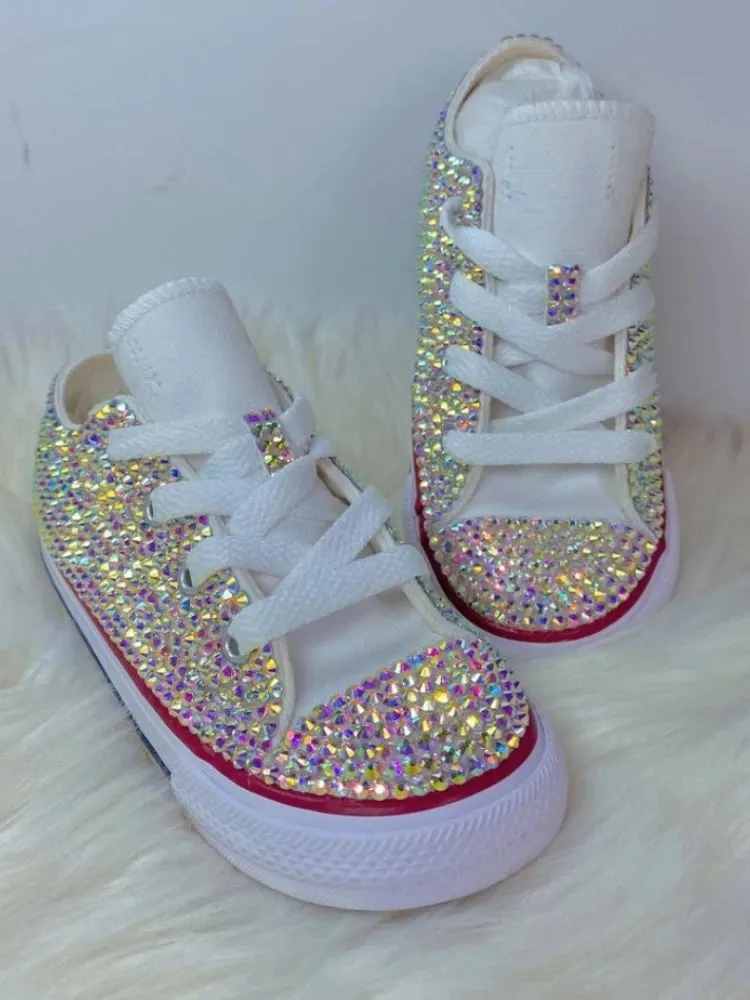 Dollbling  Sparkle Color Change Flipping Sequins High Top Casual Canvas Shoes for Kids Rhinestones Canvas Sneakers