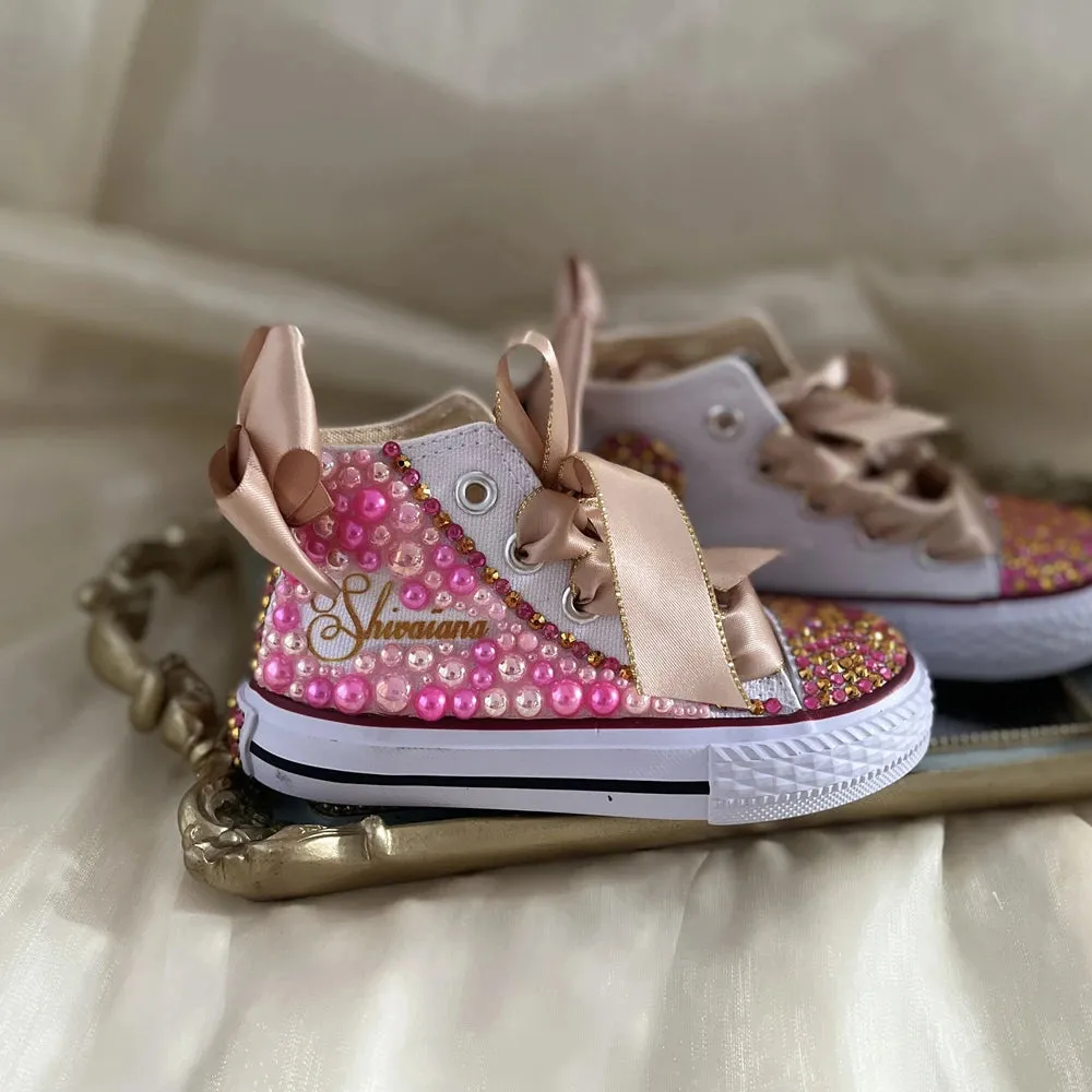 Dollbling  Sparkle Color Change Flipping Sequins High Top Casual Canvas Shoes for Kids Rhinestones Canvas Sneakers