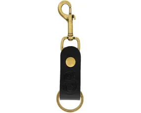 Esse Logo Leather Key Fob Clip - Black Esse Logo Leather Key Fob Clip - Black
