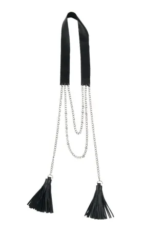 Extravagant Chain and Genuine Leather Necklace Extravagant Chain and Genuine Leather Necklace