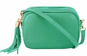 Fabucci Aqua  leather Crossbody bag with Tassel Fabucci Aqua  leather Crossbody bag with Tassel