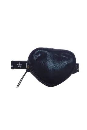 Faux Suede in Black Adult Heart Fanny Pack Faux Suede in Black Adult Heart Fanny Pack