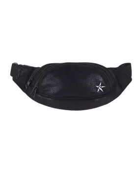 Faux Suede in Black Youth Rebel Fanny Pack with Black Zipper Faux Suede in Black Youth Rebel Fanny Pack with Black Zipper