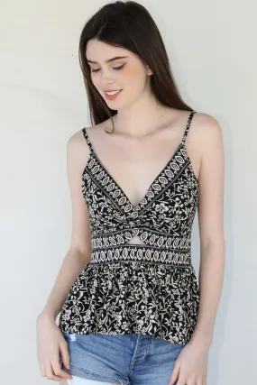 Floral Tank Top with Twisted Front Cutout Floral Tank Top with Twisted Front Cutout