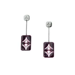 Gardenia - long earrings with enamel - burgundy Gardenia - long earrings with enamel - burgundy