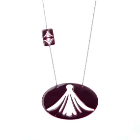 Gardenia - statement necklace with enamel - burgundy Gardenia - statement necklace with enamel - burgundy