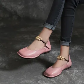 Gift Shoes Spring Handmade Women's Pink Flats Gift Shoes Spring Handmade Women's Pink Flats