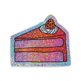 Glitter Cake Slice Sticker Glitter Cake Slice Sticker