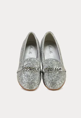 Glittery Chunks Strap Vamp Loafer Shoes Glittery Chunks Strap Vamp Loafer Shoes