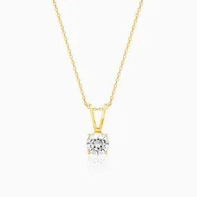 Golden Zircon Pendant with Link Chain Golden Zircon Pendant with Link Chain