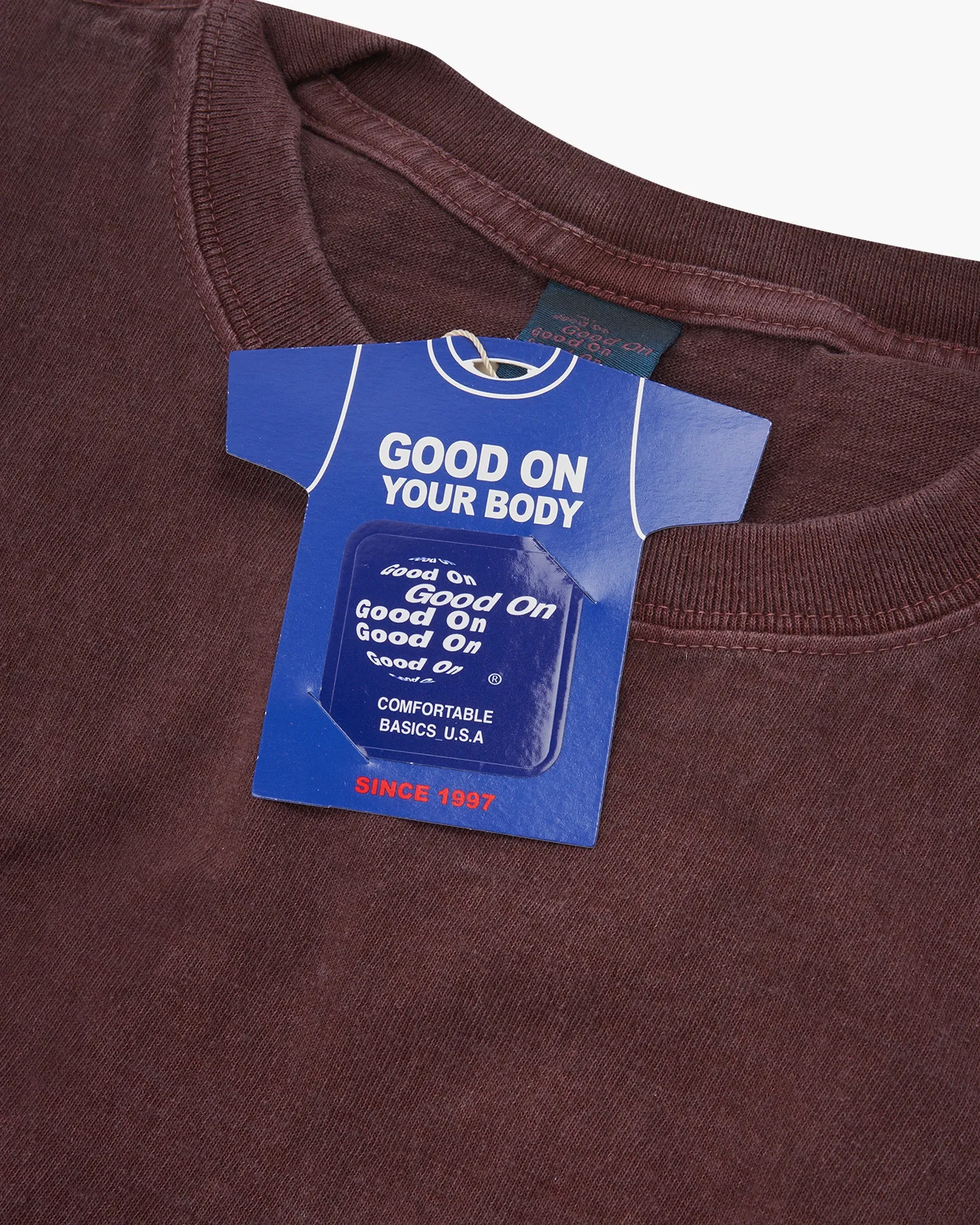 Good On S/S Crew Tee - Pigment Dyed Bordeaux