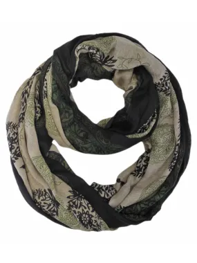 Green Two-Tone Twill Paisley Print Infinity Scarf Green Two-Tone Twill Paisley Print Infinity Scarf
