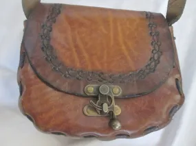 Handmade Latin Embossed Leather Handbag Shoulder Saddle Bag Satchel BROWN Ethnic Handmade Latin Embossed Leather Handbag Shoulder Saddle Bag Satchel BROWN Ethnic