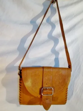 Handmade Latin Tooled Leather Shoulder Bag Satchel BROWN Mexican Ethnic Flap Handmade Latin Tooled Leather Shoulder Bag Satchel BROWN Mexican Ethnic Flap