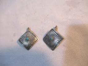 Handmade Sterling Silver STARBURST TURQUOISE Native CUFFLINK Set Cowboy Handmade Sterling Silver STARBURST TURQUOISE Native CUFFLINK Set Cowboy