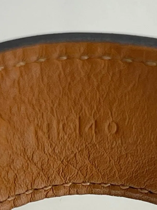 Hermes Open Cuff In Leather & Gold Plate