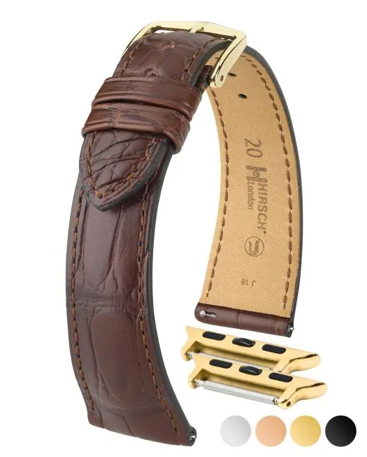 HIRSCH LONDON Genuine Louisiana Matte Alligator Watch Bracelet  043 07