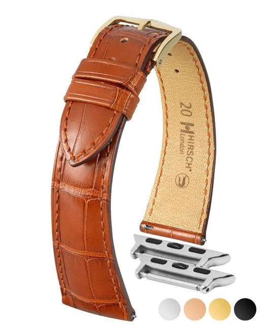 HIRSCH LONDON Genuine Louisiana Matte Alligator Watch Bracelet  043 07