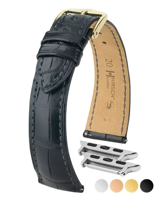 HIRSCH LONDON Genuine Louisiana Matte Alligator Watch Bracelet  043 07