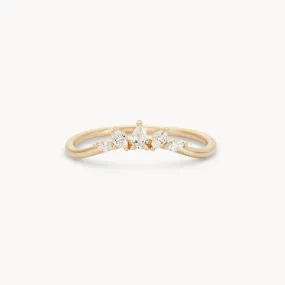 Illumina band - 14k yellow gold, white diamond