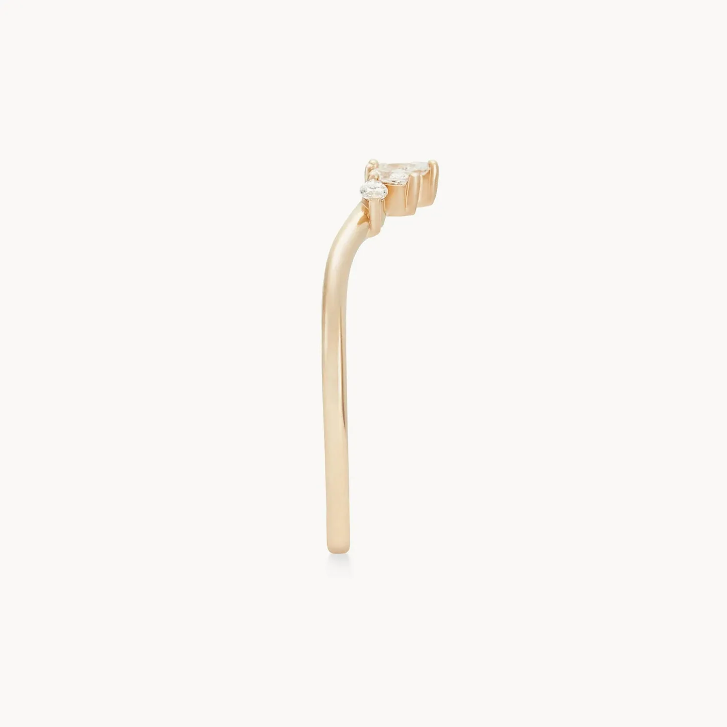 Illumina band - 14k yellow gold, white diamond