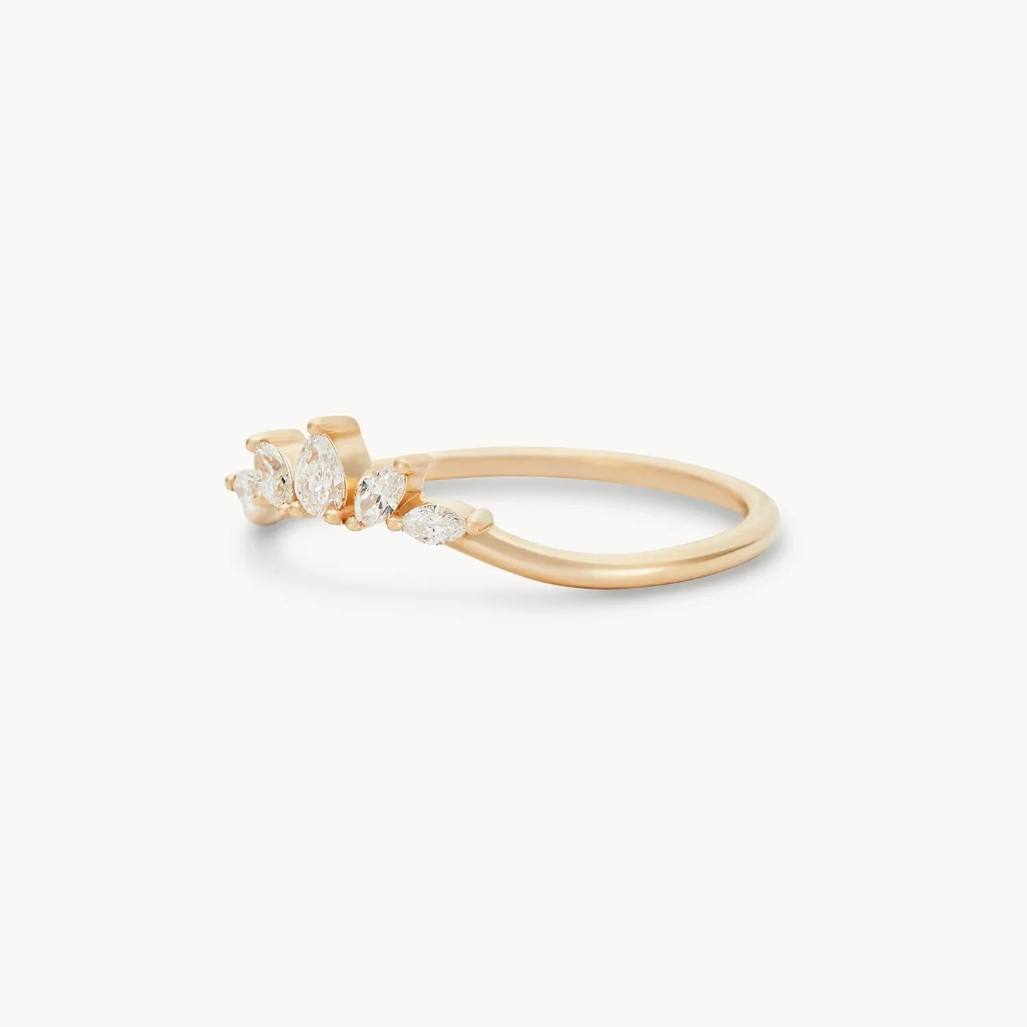 Illumina band - 14k yellow gold, white diamond