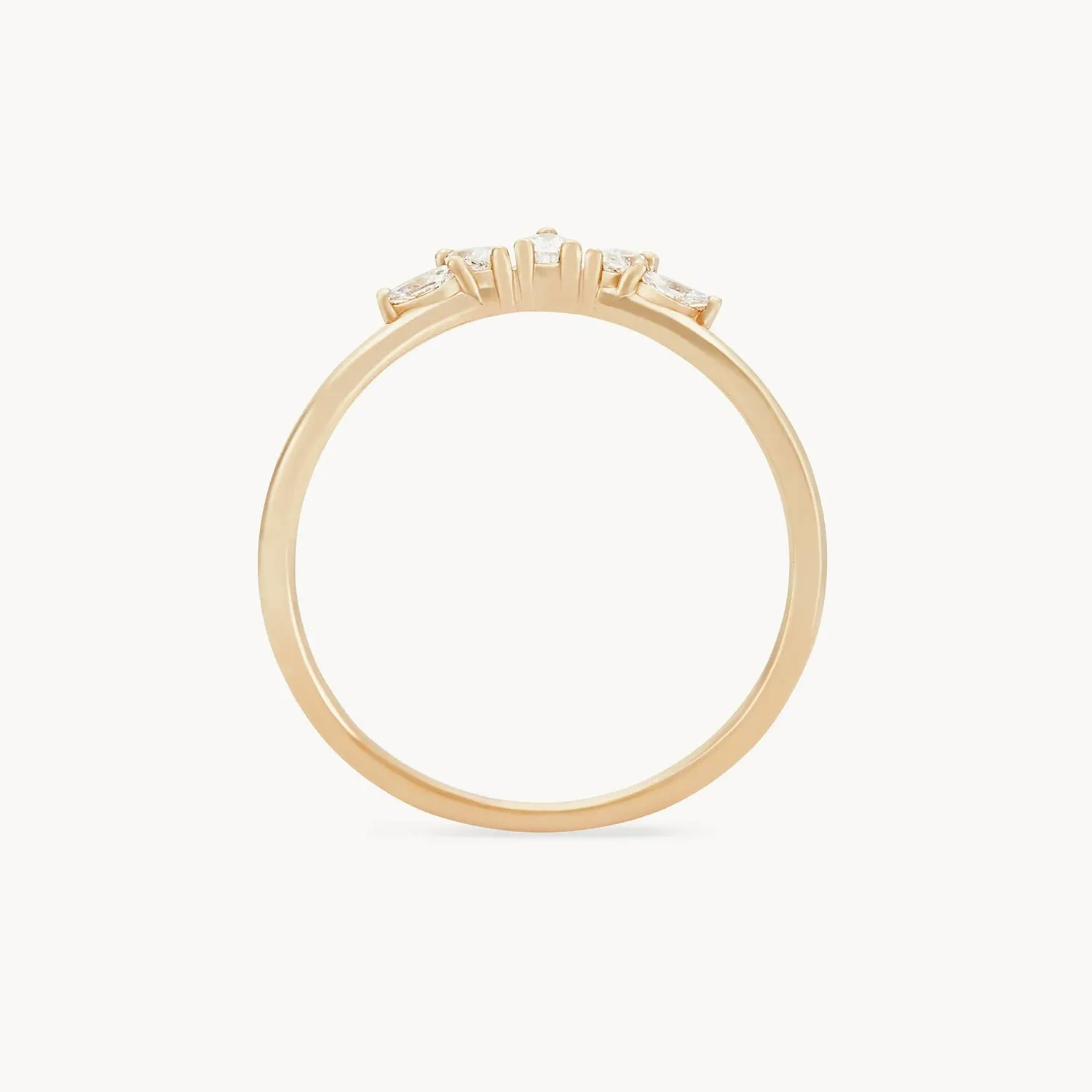 Illumina band - 14k yellow gold, white diamond