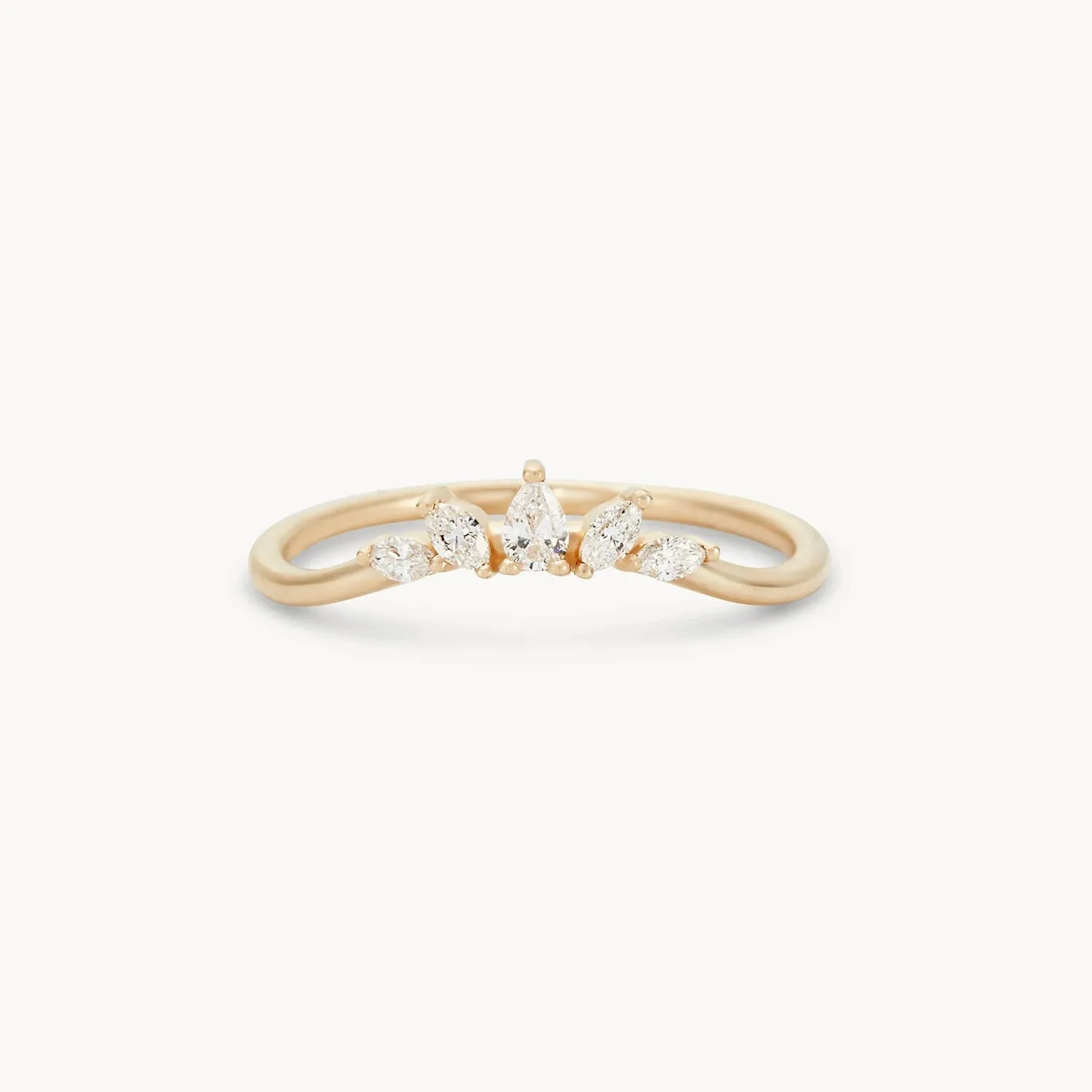 Illumina band - 14k yellow gold, white diamond
