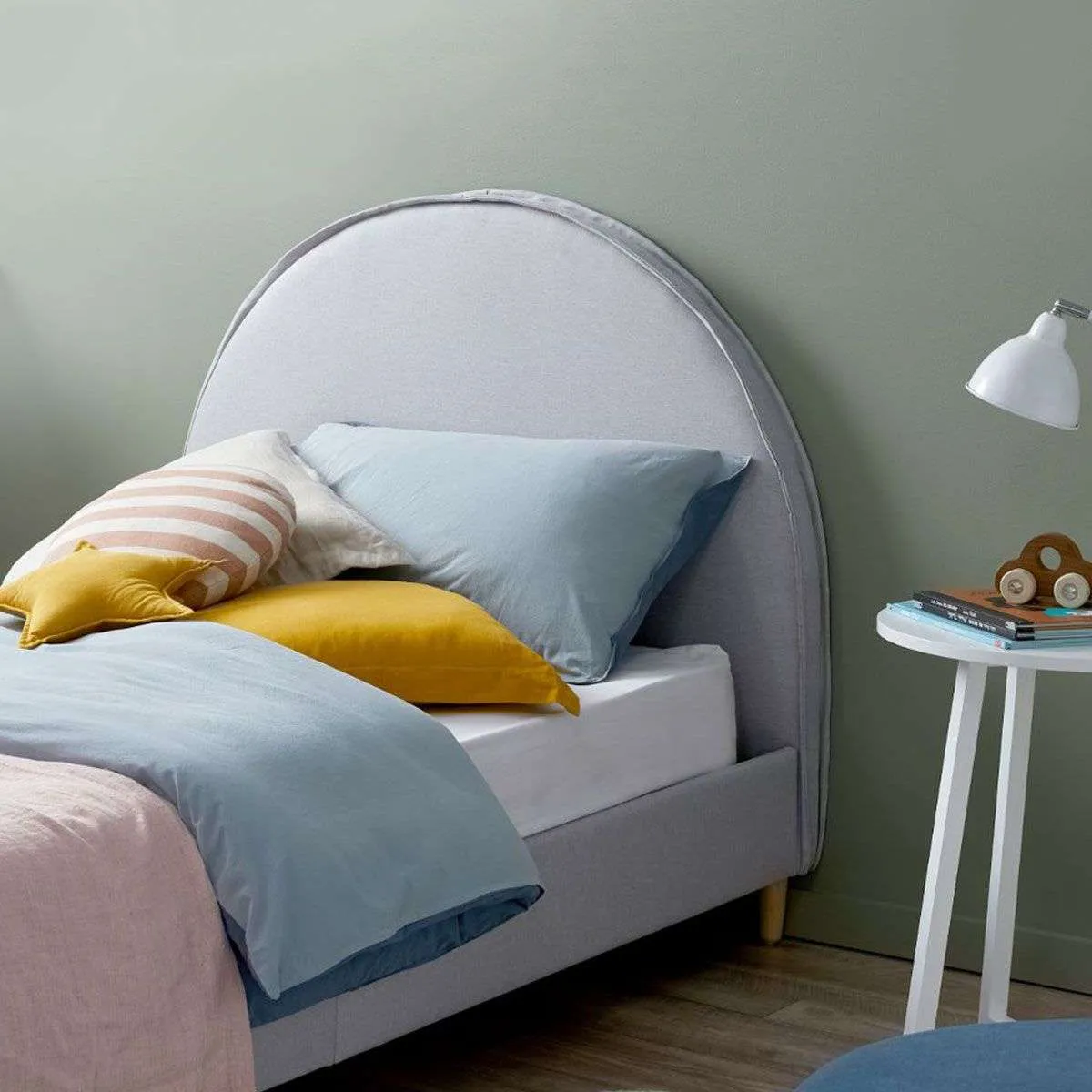 Imogen King Single Bed - Light Grey