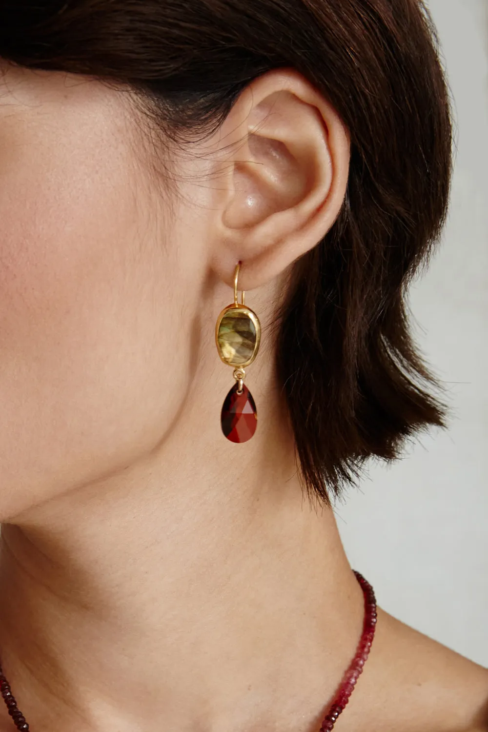 Ingrid Drop Earrings Burgundy Mix