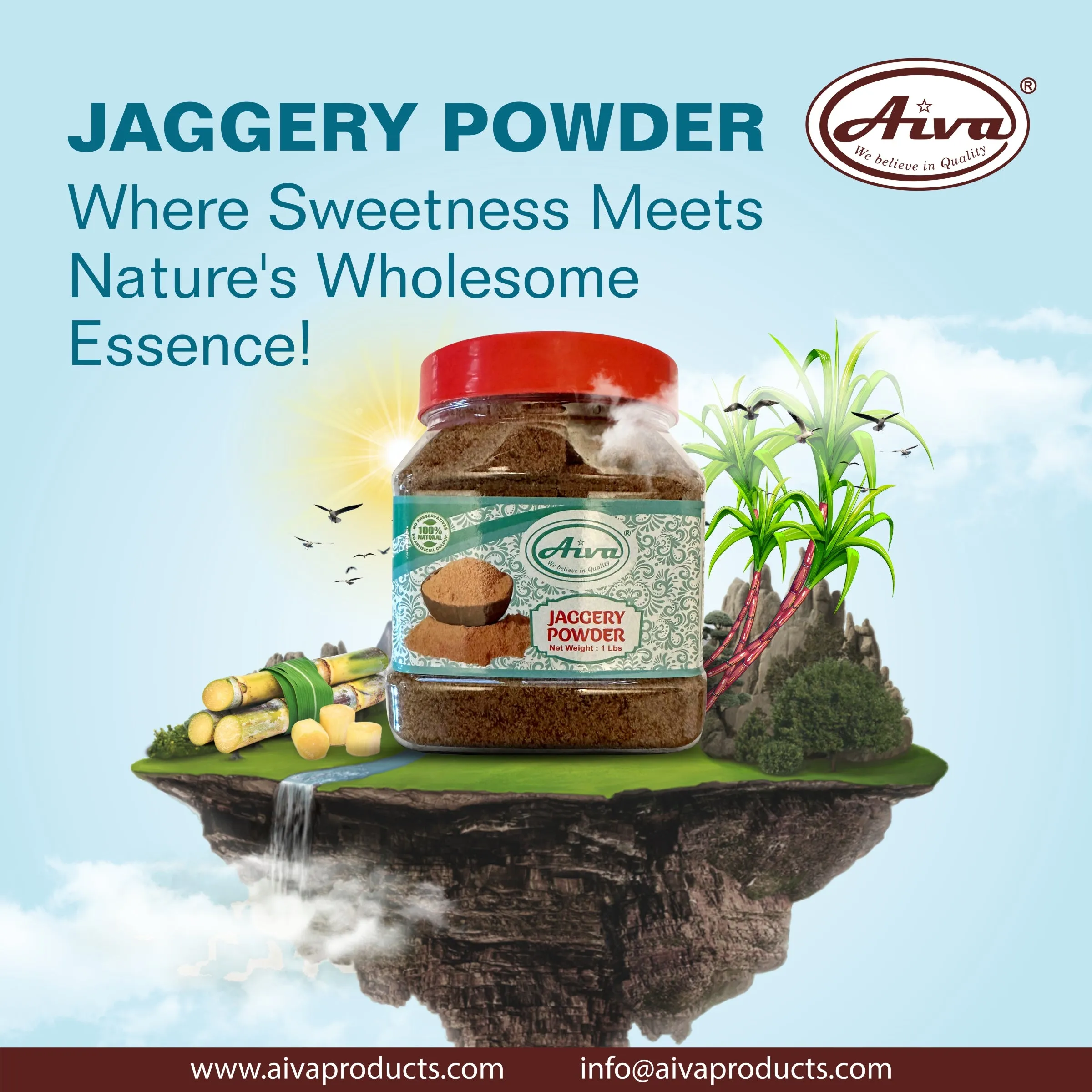Jaggery Powder (Gur Powder / Panela Powder / Sugarcane Powder) | Natural 1 lb