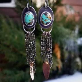 Kings Manessa Turquoise fringe earrings Kings Manessa Turquoise fringe earrings