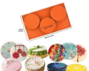 Large Round Disc Candy Silicone Mould 3-Cavity For cake, pie, custard, tart, resin coaster, large candy and soap Making Large Round Disc Candy Silicone Mould 3-Cavity For cake, pie, custard, tart, resin coaster, large candy and soap Making