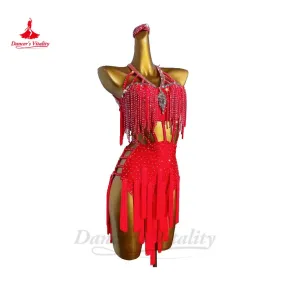 Latin Dance Dress for Women Rumba Chacha Tango Performance Professional Clothing Skirt Adult Child Children Latin Tassel Dresses Latin Dance Dress for Women Rumba Chacha Tango Performance Professional Clothing Skirt Adult Child Children Latin Tassel Dresses