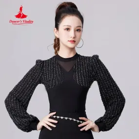 Latin Dance Long Sleeved Top Women's Tango Chacha Samba Practice Clothes Adult Modern Dancing Professional Training Clothing Latin Dance Long Sleeved Top Women's Tango Chacha Samba Practice Clothes Adult Modern Dancing Professional Training Clothing
