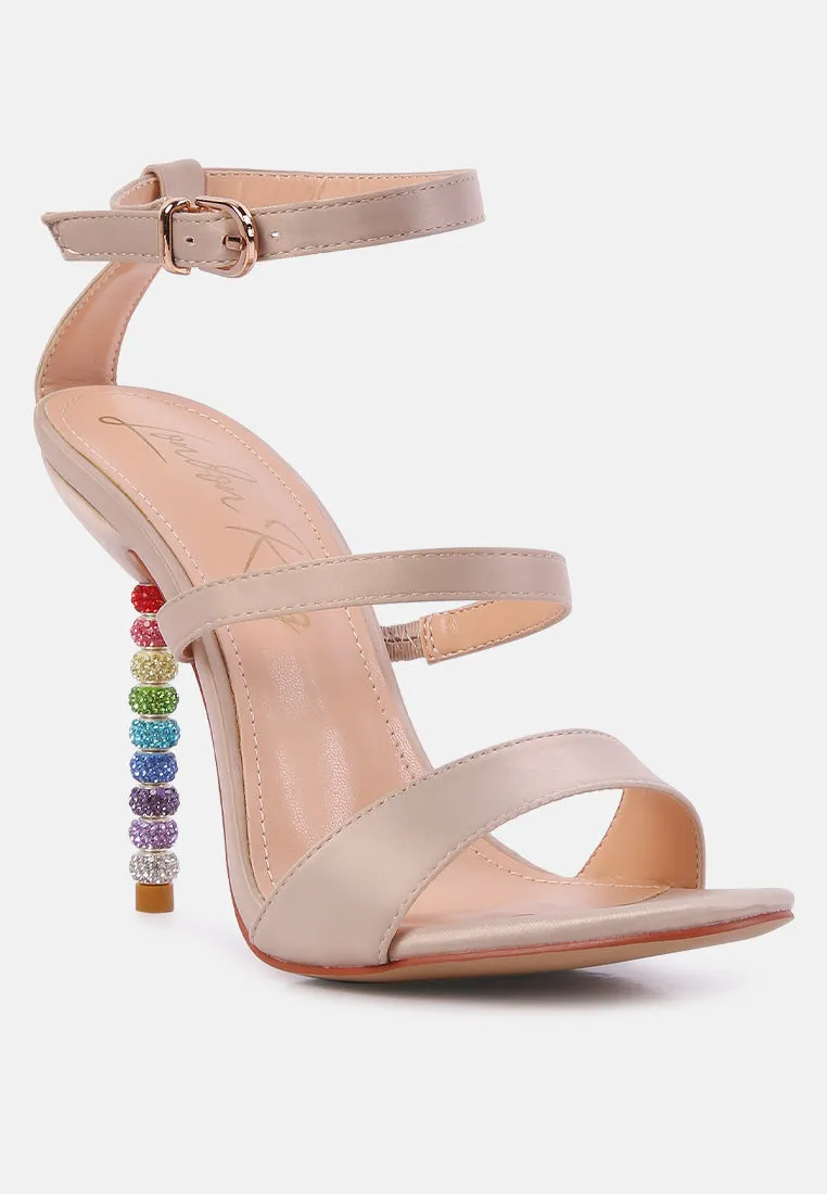 Lawsuit Rhinestone Ball Heel Satin Sandals By Ruw