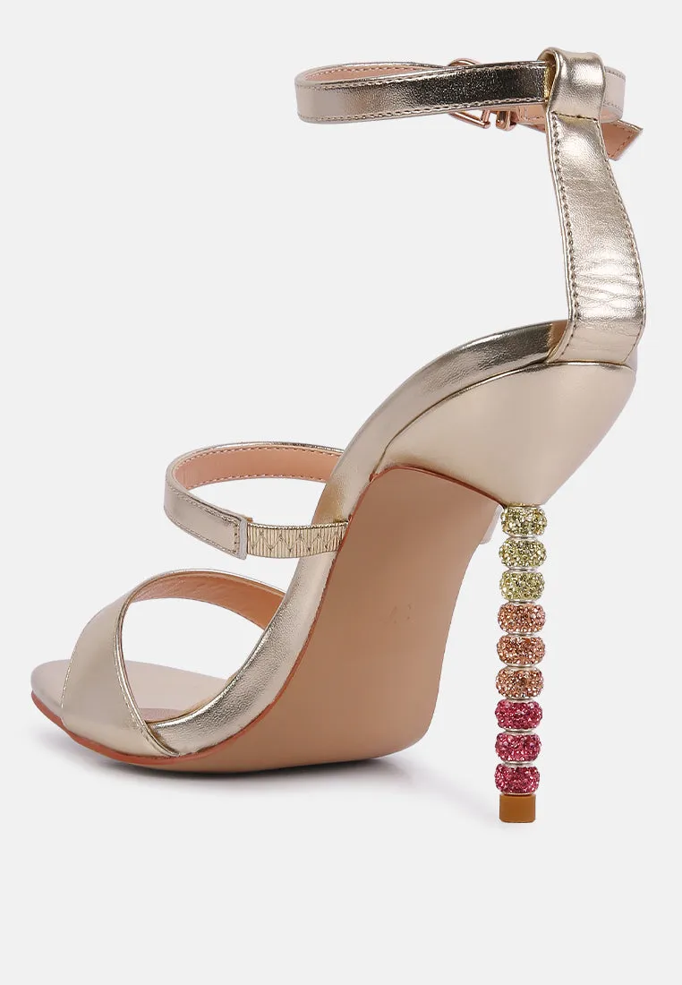 Lawsuit Rhinestone Ball Heel Satin Sandals By Ruw