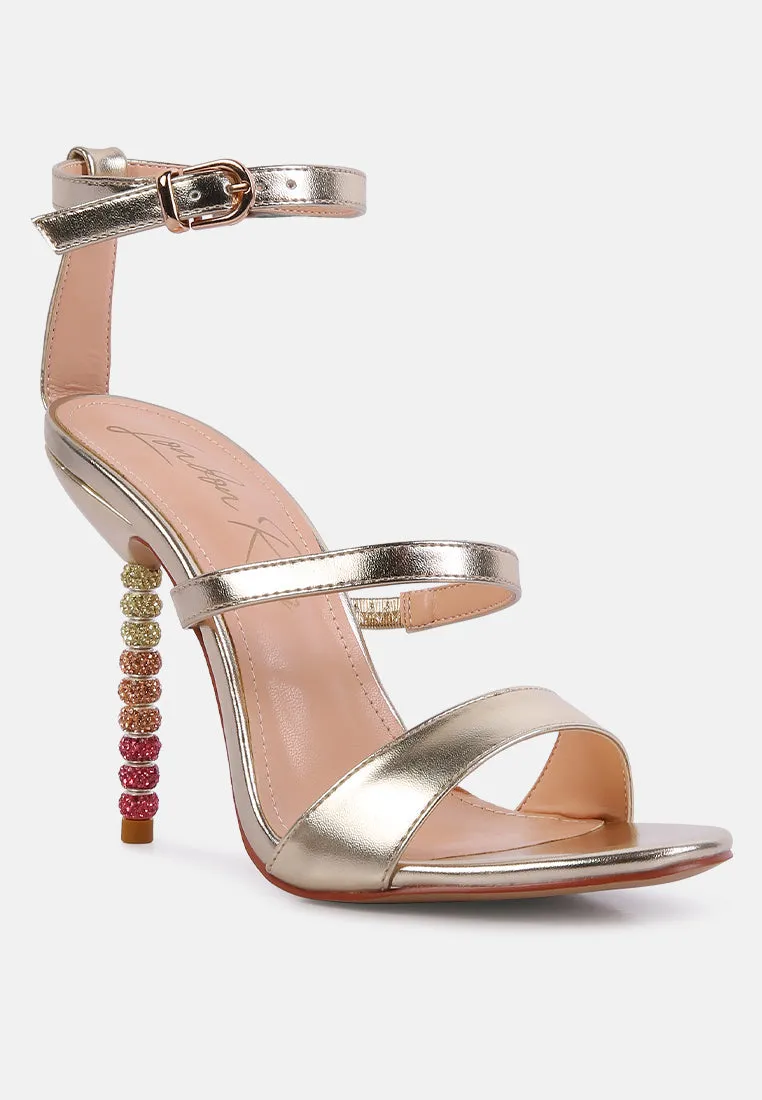 Lawsuit Rhinestone Ball Heel Satin Sandals By Ruw