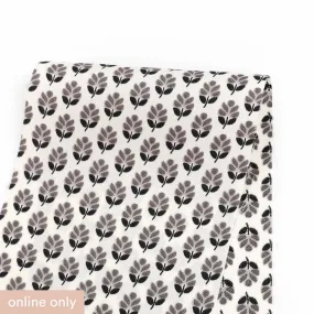 Leaf Motif Poly Twill - Monochrome Leaf Motif Poly Twill - Monochrome