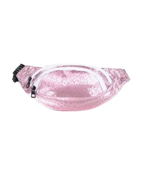 Leopard in Pink Adult Rebel Fanny Pack with White Zipper Leopard in Pink Adult Rebel Fanny Pack with White Zipper